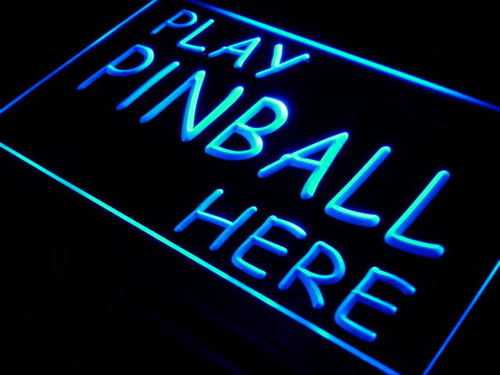 Play Pinball Here Game Room Gift Neon Light Sign